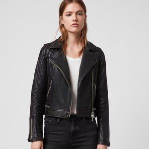 All Saints Conroy Leather Jacket US 00